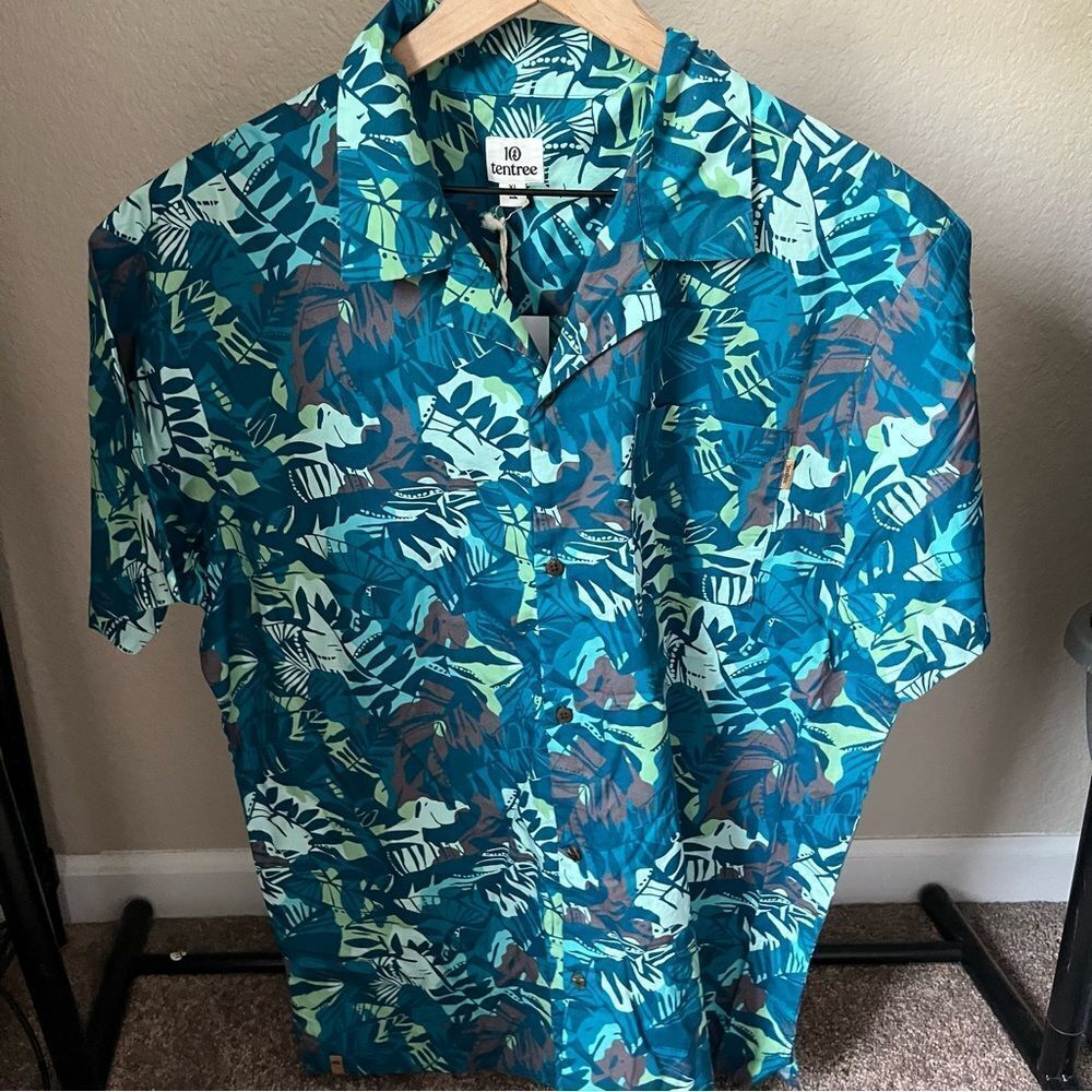 TenTree Men‘s XL Quartz Short-sleeve Button-down Shirt NWT